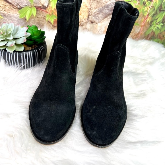 REBECCA MINKOFF Black Suede Ankle Boots, 7.5M - Picture 3 of 9
